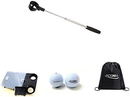 312wUxYlIQL._AC_.jpg POSMA BR050O Golf 5 Section Retrectable 2m Golf Ball Retriever Bundle Set with 1pc Score Card and Ball Holder + 2pcs Tour Ball + 1pc Black Cinch Sack Carry Bag - Image 1