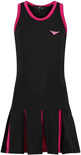 Girls Black Tennis Dress, Pleated Tennis Dress, Junior Tennis Dress, Golf Dress, Girls Sportswear, Netball Dress