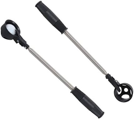 MIFXIN Telescopic Golf Ball Retriever 2 Pack Retractable Golf Ball Picker Upper Automatic Locking Scoop Golf Pick Up Stainless Steel Shaft 16.5" to 80" Retracted Length