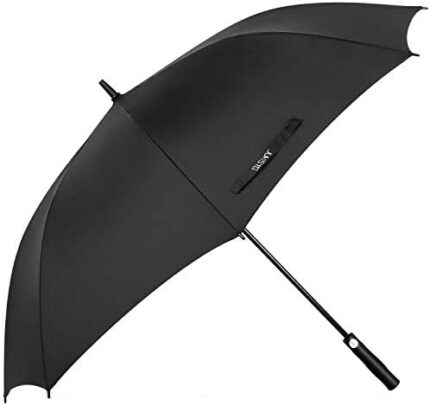 JUKSTG Golf Umbrella,60 Inch Extra Large Windproof Automatic Open Stick Umbrellas,Travel Business Waterproof Umbrella With Ergonomic Non-slip Handle,Black