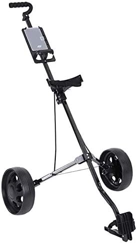 LiulingWSH Foldable Golf Cart,Adjustable 2 Wheel Height Push Pull Golf Steel Frame Cart Trolley Swivels