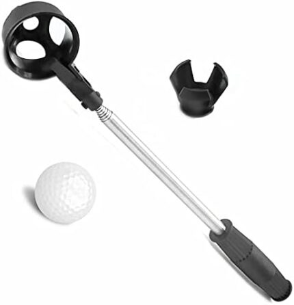 No Brand Golf Ball Retrievers Stainless Golf Ball Retrievers Telescopic Retrievers with Golf Ball Pick Up Retriever Grabber Claw Sucker Tool Golf Accessories Tool Best Gifts(Telescopic Length 6Ft)