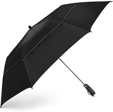 EEZ-Y Golf Umbrella Large 58 Inch Double Canopy Strong Windproof Heavy Duty & Oversized but Foldable Into Compact Size of 23 Inches For Travel Break Resistant Rain Umbrellas