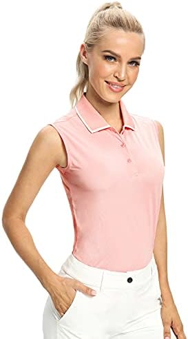 Hiverlay Polo Shirts for Women Sleeveless Golf Tennis Tank Tops UPF 50+ Lightweight