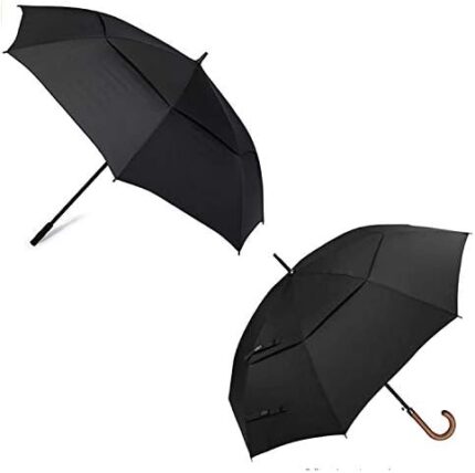 G4Free 72 Inch Huge Large Oversize Golf Umbrella and Wooden J Handle Classic Golf Umbrella