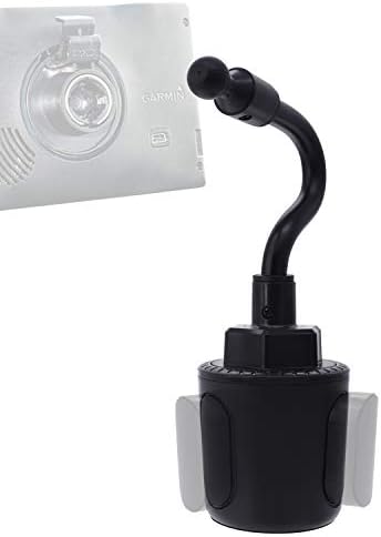 iSaddle for Garmin GPS Cup Holder/w Adjustable Gooseneck Arm 17mm Ball for Garmin Nuvi Drivesmart Drive Dezl Zumo Driveassist DriveLuxe StreetPilot Car Drinks CupHolder Mount Base for Cell Phone GPS