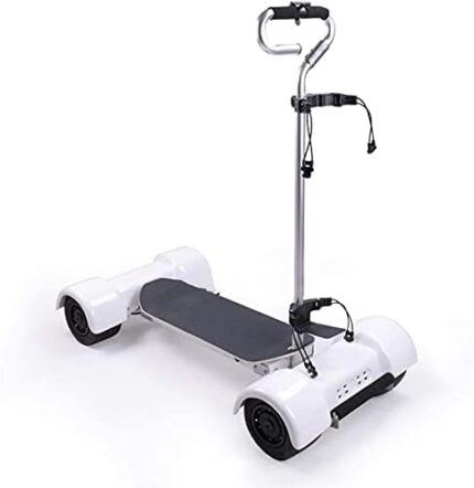 TUHFG Golf Push Cart Electric Golf Cart,4 Wheel Motorized Golf Cart,White Deluxe Lithium Battery Remote Power Electric Golf Caddy,Golf Cart Electric for Men Women Best Gifts,