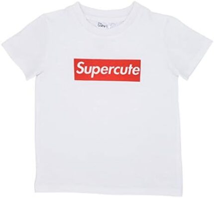 Baby & Me Toddler Supercute White T-Shirt Boys Girls Tees