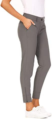 Hiverlay Womens pro Golf Pants Quick Dry Slim Lightweight Work Pants with Straight Ankle Also for Hiking or Casual Ladies