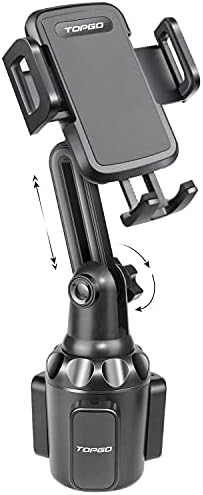 Car-Cup-Holder-Phone-Mount Adjustable Pole Automobile Cup Holder Smart Phone Cradle Car Mount for iPhone 11 Pro/XR/XS Max/X/8/7 Plus/6s/Samsung S10 /Note 9/S8 Plus/S7 Edge(Black)