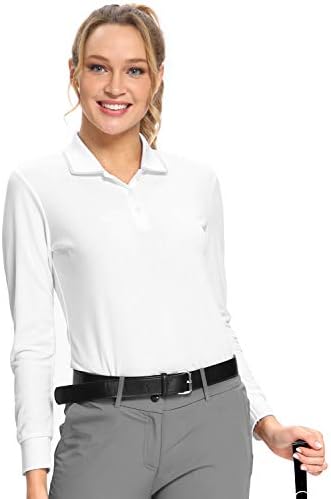 Hiverlay Womens Golf Polo Shirts UPF 50+ Long Sleeve Cooling Sun Shirt Quick Dry