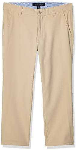 Tommy Hilfiger Big Boys Performance Golf Pants, Breathable, Kids School Uniform Clothes, Khaki, 10 Husky