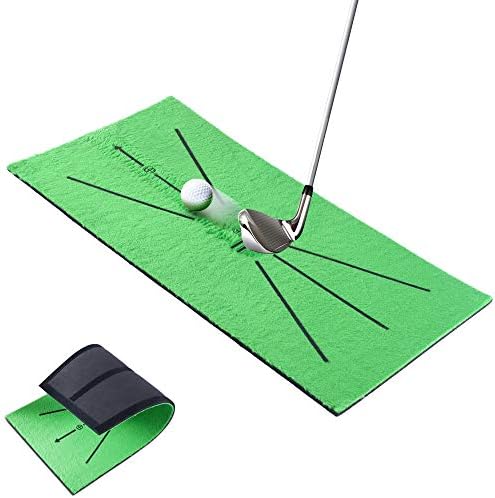 41-06rJ1imL._AC_.jpg GHGSD Golf Training Mat, Mini Portable Golf Hitting Mats for Swing Detection Batting, 12" X 24" Golf Training Aids Used As Game and Gift for Home/Office/Outdoor/Backyard - Image 1