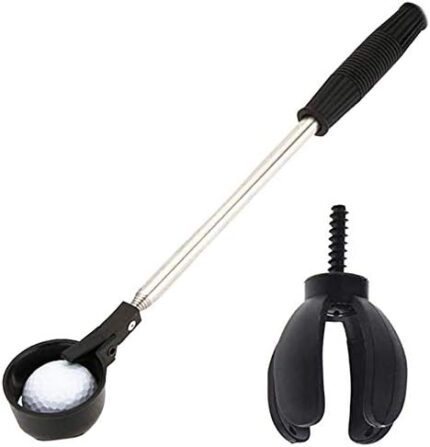Champmate Golf Ball Retriever Pick Up Scoop Stainless Steel Shaft Tool