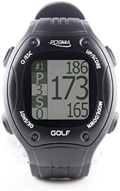 POSMA GT1 Golf Trainer GPS Golf Watch Range Finder, Preloaded Golf Courses, no Download no Subscription, Black, incl. US, Canada, Europe, Australia, New Zealand