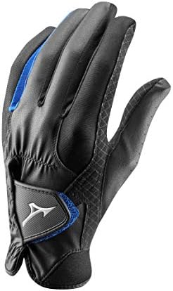 Mizuno Female RainFit Women's RainFit Golf Gloves- Pair, Black/Royal Blue, Medium/Large