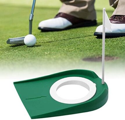 Golf Putting Cup Indoor Practice Training Aids, Golf Practice Putting Cup with Hole and Flag Plastic, for Office Garage Yard Indoor Outdoor Golf Putting Hole Putter Regulation Cup
