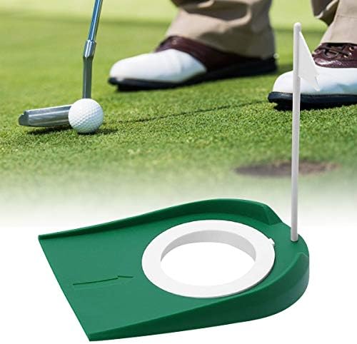 41171EIvDoL._AC_.jpg Golf Putting Cup Indoor Practice Training Aids, Golf Practice Putting Cup with Hole and Flag Plastic, for Office Garage Yard Indoor Outdoor Golf Putting Hole Putter Regulation Cup - Image 1