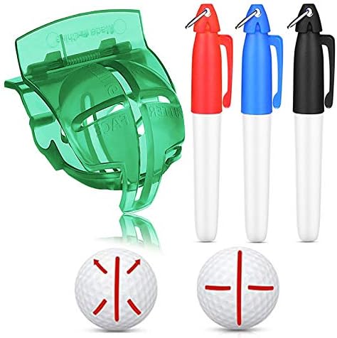 412-sAL45L._AC_.jpg FINGER TEN Golf Ball Marker Line Drawing Tool 4 Color Value Pack Template Liner Stencil Putt Alignment - Image 1