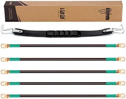 10L0L Golf Cart 48 Volt 4 Gauge Battery Cables Fit Club Car DS 1995-UP,5 PCS 14" Long Golf Cart Battery Cables Set with Golf Cart Battery Carrying/Lifting Strap for Trojan Battery