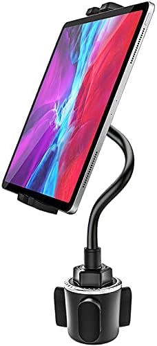 Car Cup Holder Tablet Mount, woleyi Adjustable 10.5" Gooseneck Arm Car Cupholder Tablet Stand Compatible with iPad Pro 9.7, 11, 12.9 /Air / Mini, Galaxy Tabs, iPhone, All 4-13" Smartphone and Tablets