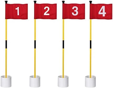 KINGTOP Golf Flagsticks Mini, Putting Green Flag for Yard, All 3 Feet, Golf Pin Flags Hole Cup Set, Fiberglass Portable 2-Section Design, Gifts Idea