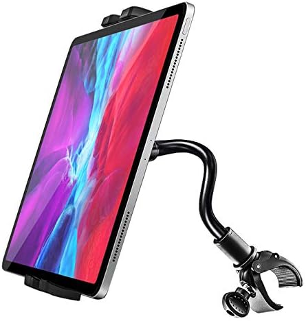414I18r09nL._AC_.jpg Gooseneck Spin Bike Tablet Mount, woleyi Elliptical Treadmill Tablet Holder, Indoor Stationary Exercise Bicycle Tablet Stand for iPad Pro / Air / Mini, Galaxy Tabs, More 4-11" Cell Phones and Tablets - Image 1