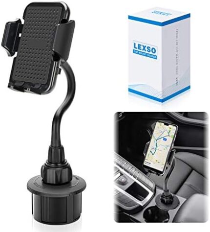 Car Cup Holder Phone Mount，Universal Smart Adjustable Automobile Car Phone Mount for iPhone 12 Mini PRO/Max/11 X/XR/8/7 Plus Samsung Galaxy S20/S10/S9 Note Nexus Sony,HTC,Huawei and All Smartphones