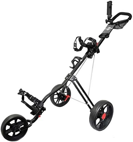 415Ksa6QLgL._AC_.jpg Hoveroid 3 Wheel Golf Push Cart, Foldable Golf Trolley,Easy Push and Pull Golf Cart - Image 1