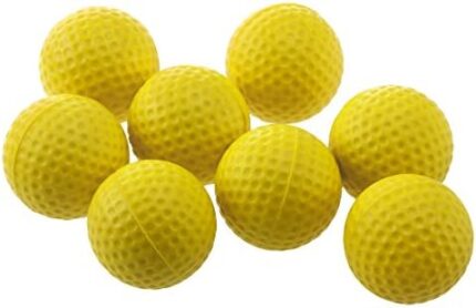 WINOMO 18PCS Practice Golf Balls Soft Dimpled Elastic Indoor Outdoor Training Soft Foam Golf Balls (Yellow)