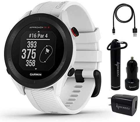 415yYYe8D7L._AC_.jpg Garmin Approach S12 Premium GPS Golf Watch, White with Wearable4U Power Pack Bundle - Image 1