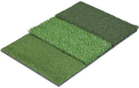 416YqvJmsjL._AC_.jpg SkyLife Tri-Turf/Dual-Turf Golf Hitting Mat 16'' x 25'', Driving Chipping Putting Training Aids for Backyard Home Garage Outdoor Practice with TEEs (Tri-Turf (16'' x 25'')) - Image 1