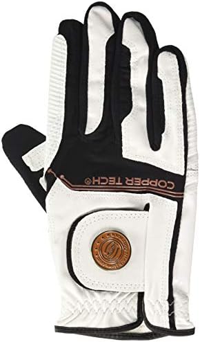 Copper Tech Gloves Men's Golf Glove with Spider Tacky Grip, X-Large, White/Black