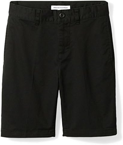 Amazon Essentials Boys' Big Woven Flat-Front Khaki Shorts