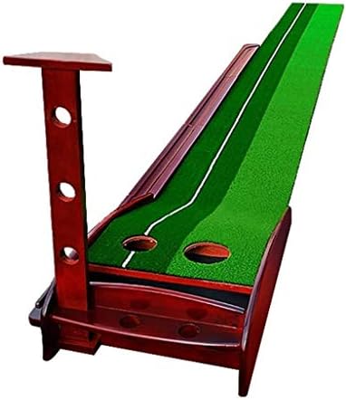 Golf Putting Mat, Solid Wood Professional Portable Putter Exerciser Set (with Intelligent Return System) Suitable for Indoor Golf Training Auxiliary Equipment, Courtyard, Office Practice, Etc. 8.27