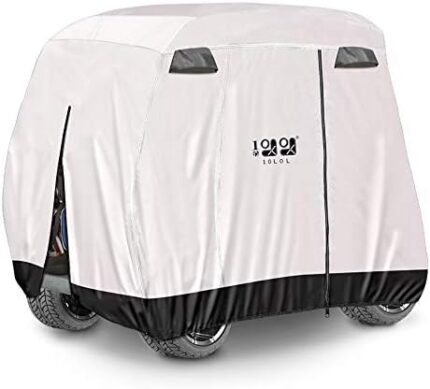 10L0L Universal 2-4 Passenger Golf Cart Cover for EZGO, Club Car and Yamaha, Waterproof Sunproof and Durable