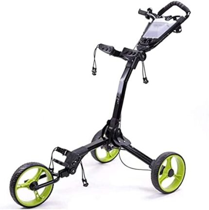 Golf Push Cart Golf Golf with Scorecard Collapsible Aluminum Frame Golf Push Cart One Second to Open and Close for Junior Golfers Golf Caddy (Color : Green) (Color : Green)
