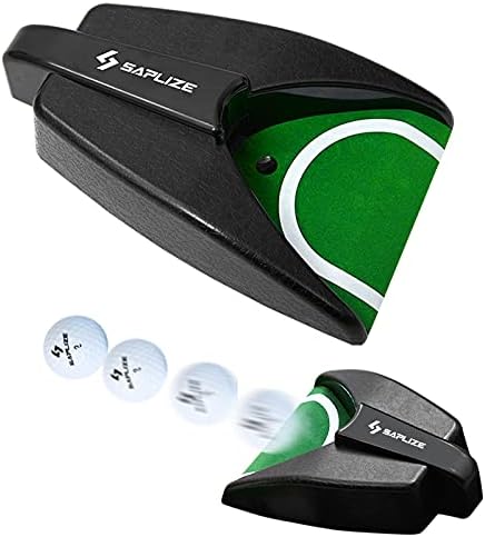 419YTrWE1fS._AC_.jpg SAPLIZE Golf Putting Training Mat with Auto Ball Returner Bundle, 20 in X 10 ft, 3 Golf Balls and Golf Ball Line Marker Tools Included, Anti-Slip Backing Indoor/Outdoor Golf Putting Green - Image 1