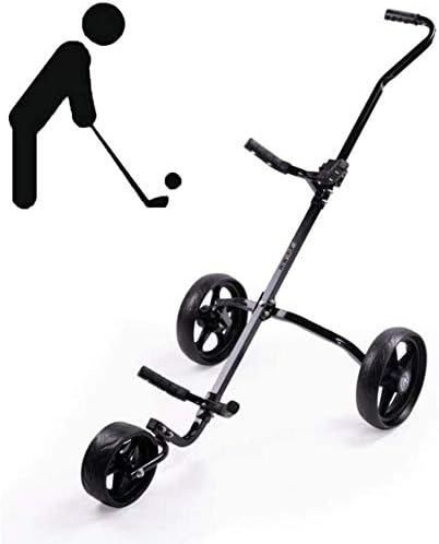 Golf Trolley 3 Wheels Push Pull Golf Cart with Adjustable Handle Angle, Scorecard, and Foot Brake, Folding Lightweight Golf Push Cart