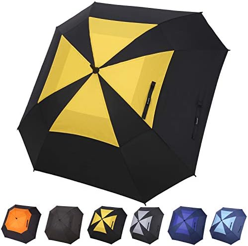 41AY2dKBG7L._AC_.jpg Doubwell Square Golf Umbrella 62 Inch Large Size with Windproof Vented Automatic Stick Sturdy Umbrella for Man and Woman - Image 1