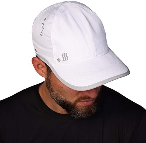 41BfppxY7vL._AC_.jpg SAAKA Lightweight Sports Hat for Men. Fast Drying, Stays Cools. Best for Running, Tennis, Golf & Working Out. - Image 1