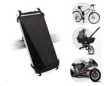 Flexible Smartphone Mount Holder for Bike, Stroller, Car Headrest, Steering Wheel, Golf Cart, Motorcycle, GPS, Gym, Shopping Cart. Compatible with iPhone,iPhone Plus,Samsung Galaxy,Android (Black)