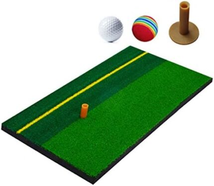 chengzui Golf Exercise Mat Golf Training Equipment Training Hitting Grass Pad Golf Hitting Mats with Ball Backyard Indoor Practice Aids Rubber Tee Holder Fitness Sports Supplies