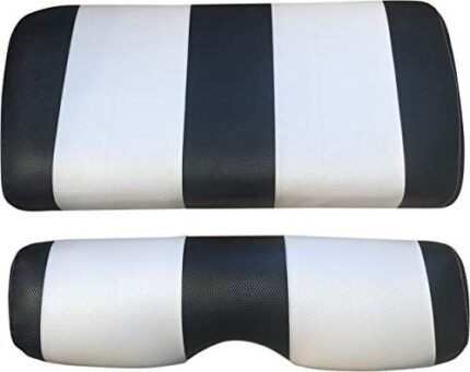 EZ GO TXT Golf Cart Black and White Self Installation Marine Vinyl Replacement Seat Cover All Model Years