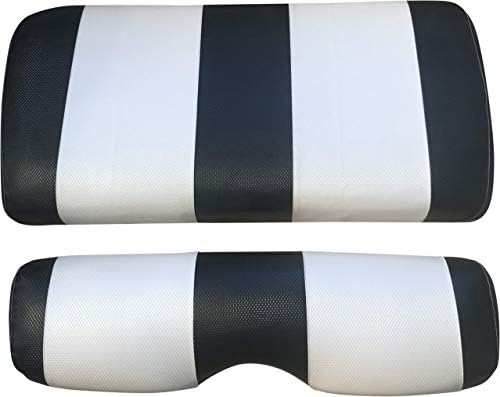 41CNNvjDdKL._AC_.jpg EZ GO TXT Golf Cart Black and White Self Installation Marine Vinyl Replacement Seat Cover All Model Years - Image 1