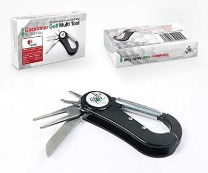 Novelty All in One Golfer's Tool. Includes Divot Repair Tool, Spike Wrench, Magnetic Ball Marker, Cigar Cutter & Key Ring. No More Stress! All at Your Fingertips on The Golf Course