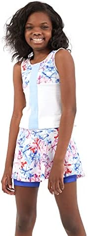 Street Tennis Club Girls Tennnis & Golf Tank and Skirt and Built in Shorts with Tie Dye Pattern Size S - XL