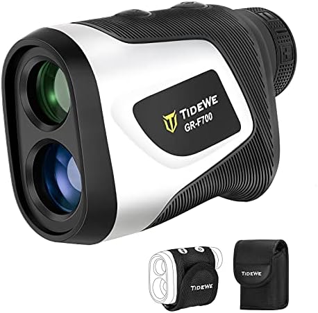 41EINDcQ2mS._AC_.jpg TIDEWE Golf Rangefinder with Slope & Magnetic Holder, 700/1000Y Flag Pole Locking Multi Functional Laser Rangefinder with Rechargeable Battery for Golfing & Hunting (White & Gray) - Image 1