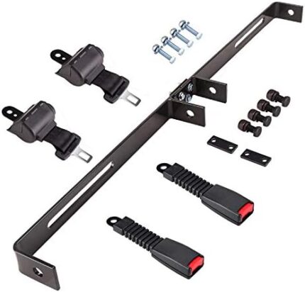 10L0L Universal 2 Passenger Golf Cart Seat Belt Bracket Kit for EZGO, Club Car, Yamaha