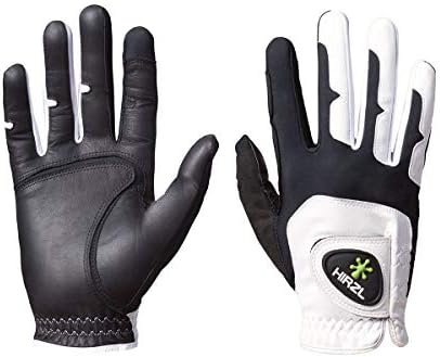 HIRZL GRIPPP FIT Golf Gloves – All Weather Mens Golf Glove (White/Black) | Kangaroo Leather & Lycra | Ultimate Grip in Wet or Dry Conditions | Breathable, Stretch Fit, Sweat Absorbent, Water Repellent